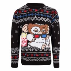 Gremlins Sweatshirt Christmas Jumper Gizmo Popcorn (l)
