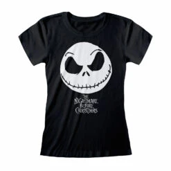 Pyramid International -Pyramid International nightmare before christmas t shirt girl jack face logo s 5d2d1e0e5c0b7